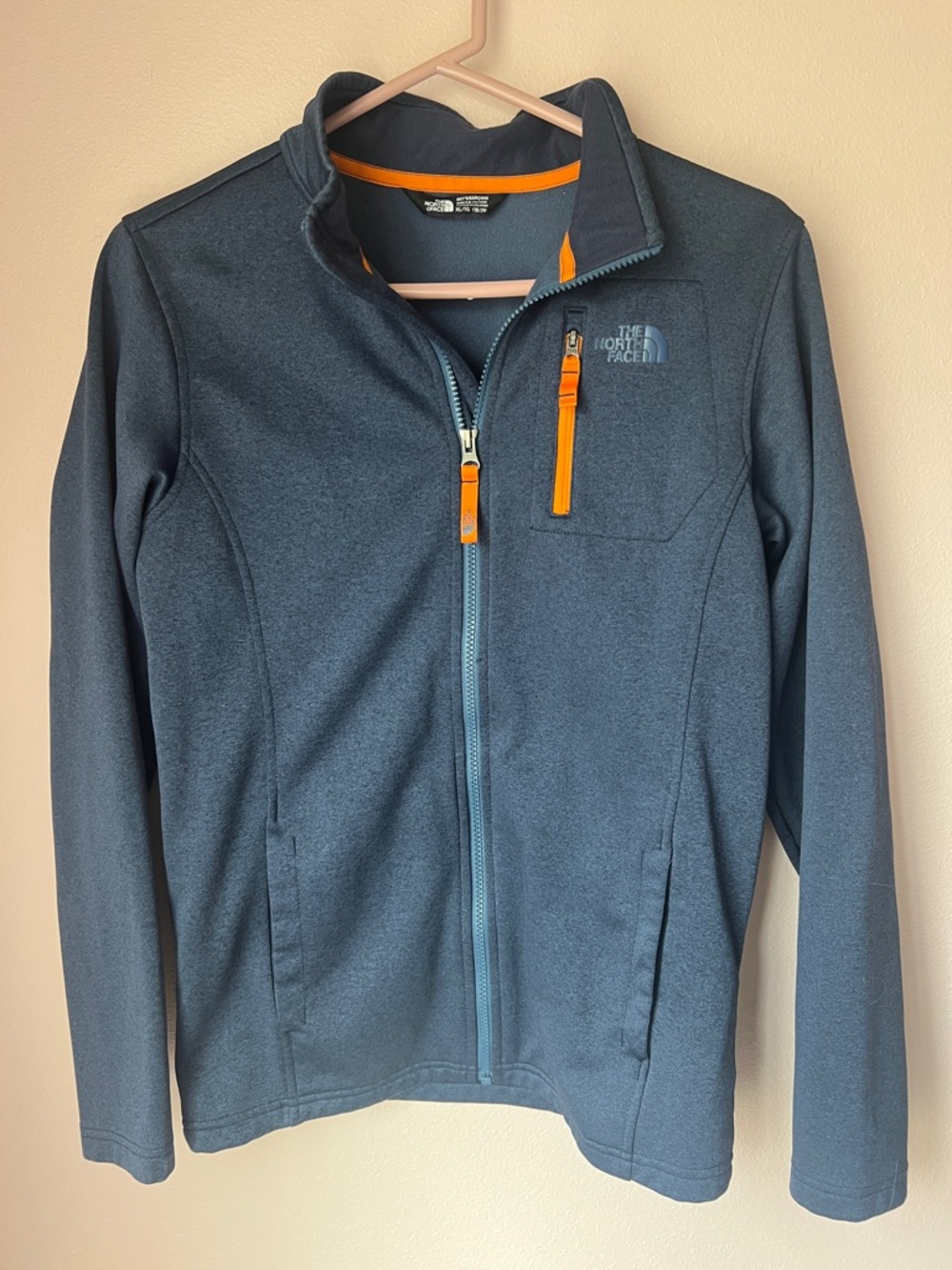 The North Face Kids Dark Blue Jacket with Orange Accents